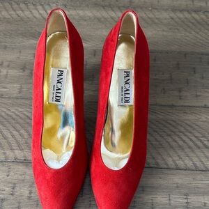 Red Suede Women's Heels